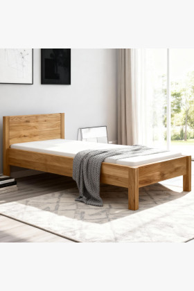 Massivholz Eichen Einzel-Doppelbett 90x200 cm Naturholz